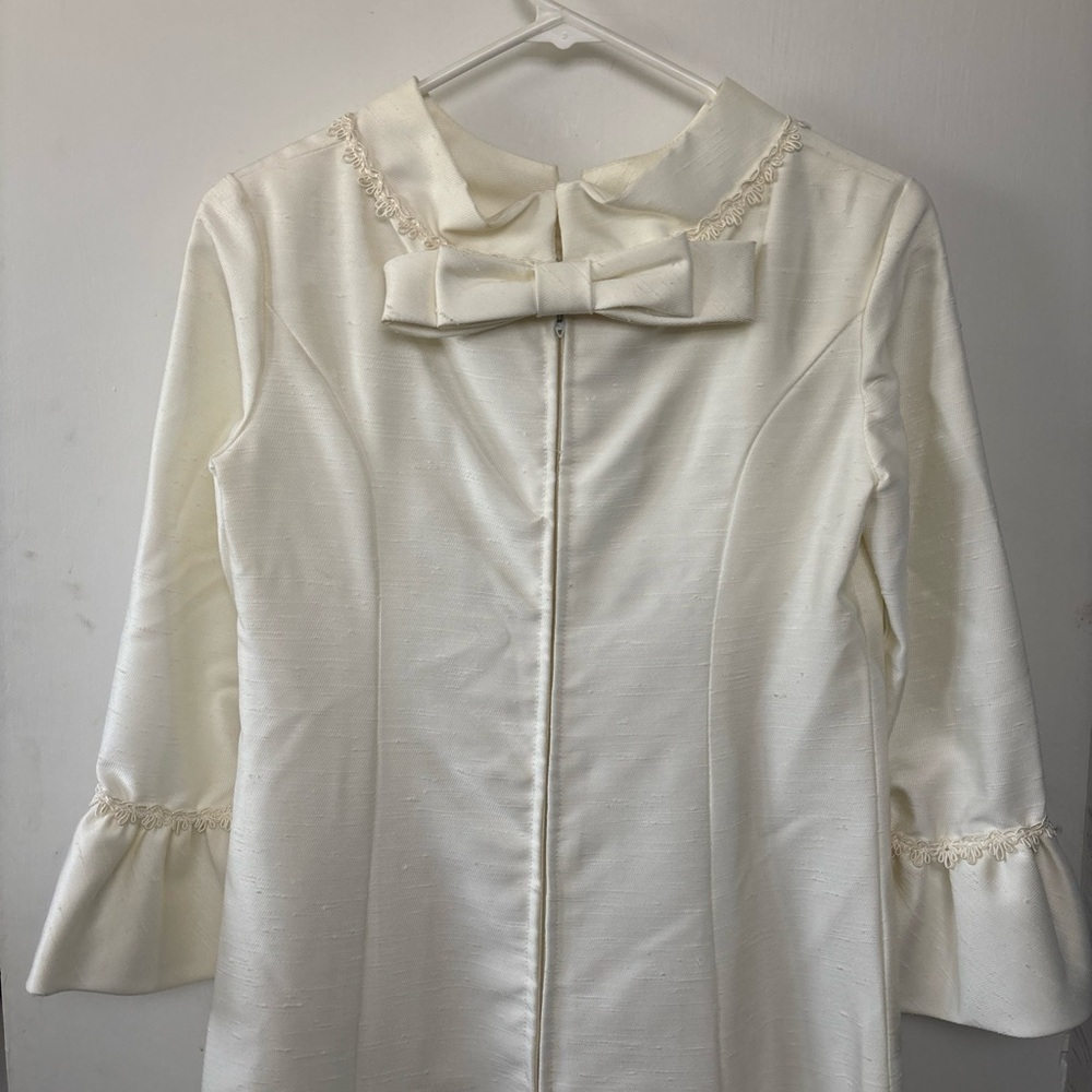 Vintage Lorrie Deb of San Francisco 1950s Ivory Wedding Dress Cape Train SZ 9 10